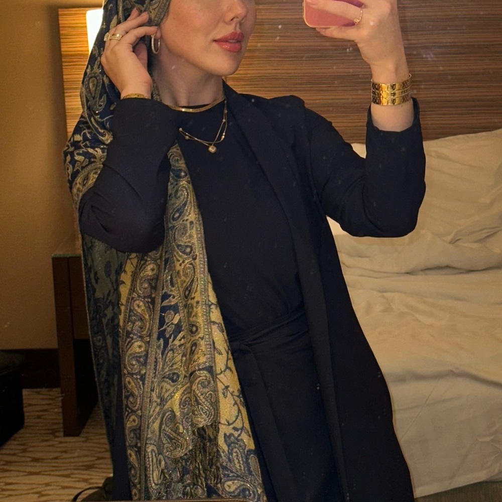 Veiled Collection Noora Textured Three Piece Abaya Set - Night Sky - RARE! 💙 - Picture 7 of 9